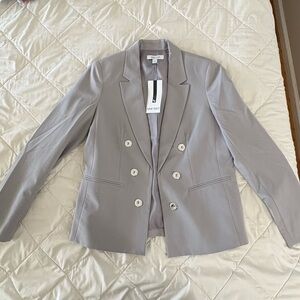 Nine West Light Gray Double-Breasted Blazer